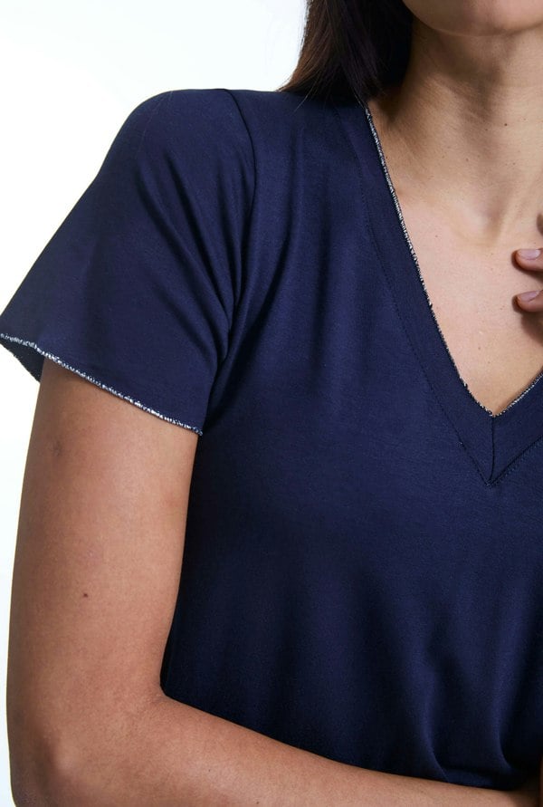 James Lakeland V-neck Navy T-shirt