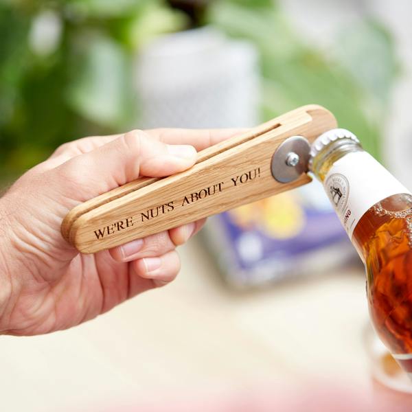 MijMoj Design Personalised Oak Bottle Opener & Snack Bag Clip