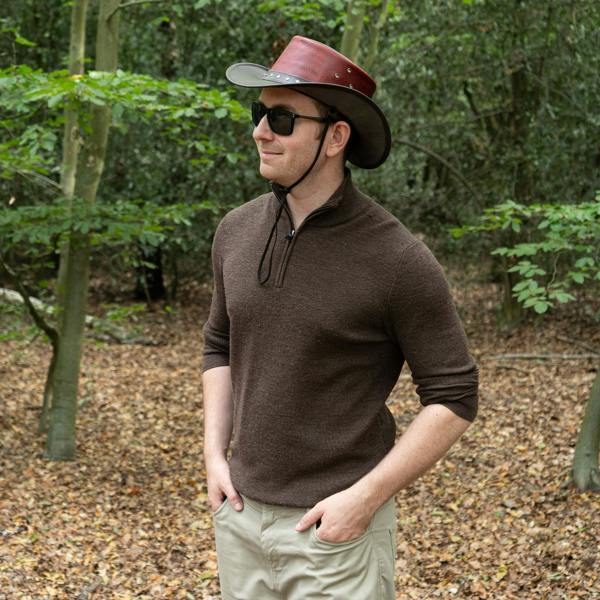 Wombat Leather The Waratah Premium Leather Cowboy Hat