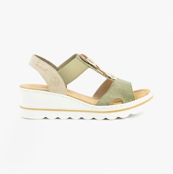 Rieker 67498-52 Womens Sandals - Green Combination