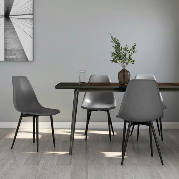 Berkfield Dining Chairs 4 pcs Grey PP