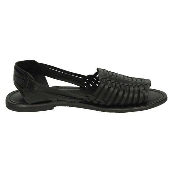 Leather Collection Ladies Leather Collection Flat Weaved Slingback Sandal