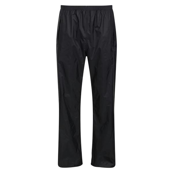 Regatta Pro Mens Packaway Waterproof Breathable Overtrousers - Black