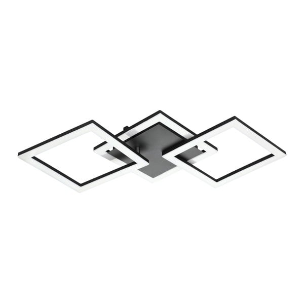EGLO Paranday-Z Black Steel Smart Control, Colour Changing Ceiling Light, (L) 65cm
