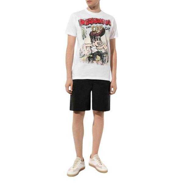 DSQUARED2 Cigarette Fit The Cool Guy Print White  T-Shirt M