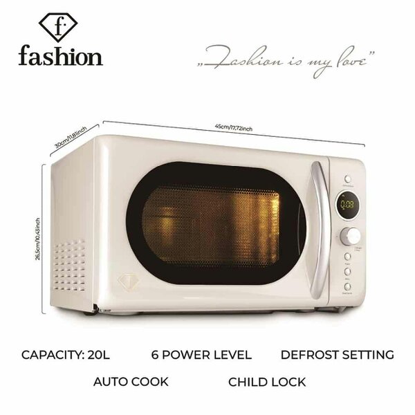 Berlinger Haus Digital Microwave Oven Cream Gold FTV0122 Fashion