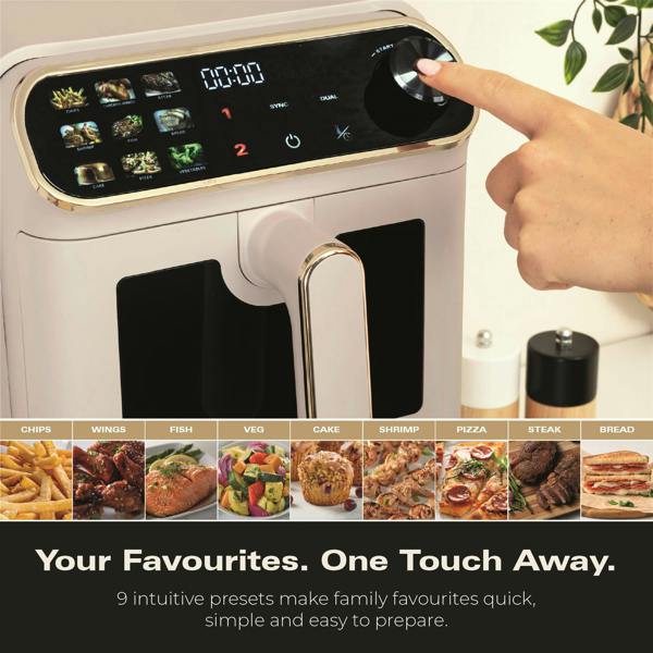 Hamilton Beach DualStack 11L Smart Air Fryer - Stone & Brushed Brass