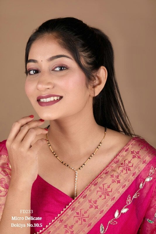 The Colourful Aura Timeless Elegance Diamond Dokiya Mangalsutra Necklace
