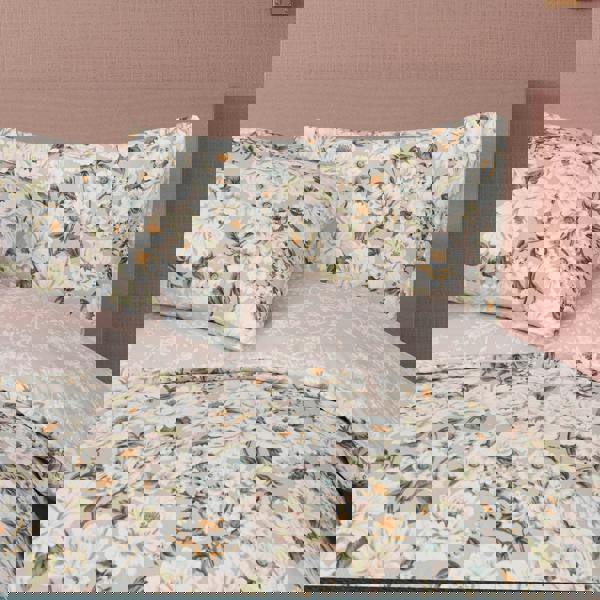 Smart Living Luxury Soft Reversible Elegant Blooms Duvet Cover & Pillowcases - Blush Pink