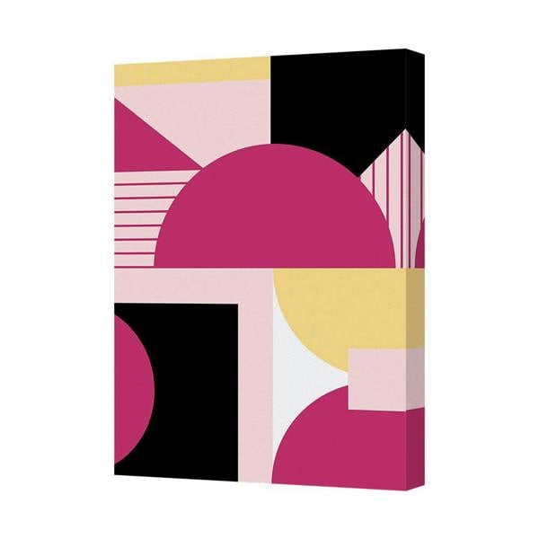 Benjamin Tate Design Bold Geometric Abstract Canvas Wall Art Print 7941 in Pink Magenta