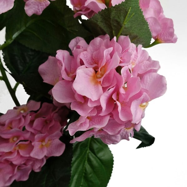 Leaf 55cm Artificial Pink Hydrangea Plant