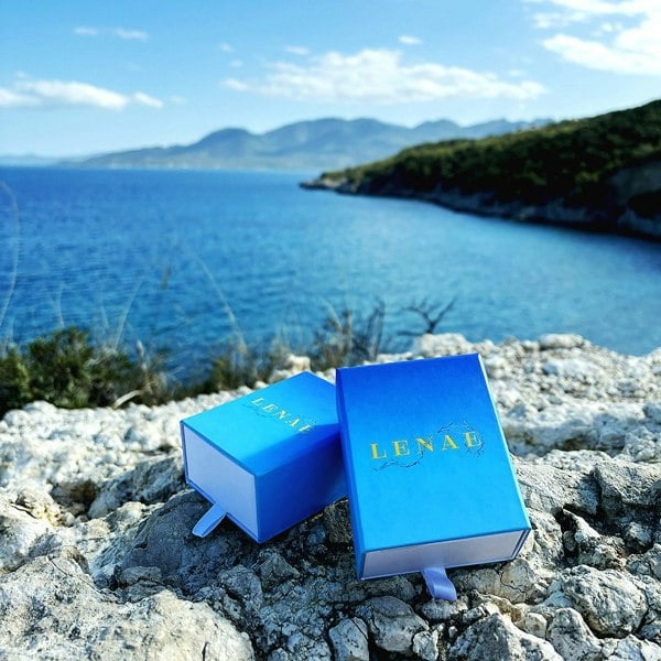 Complimentary gift box by LENAE London, luxurious jewellery packaging.