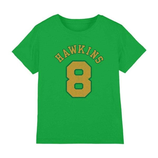 Stranger Things Kids Hawkins No 8 T-Shirt - Kelly Green
