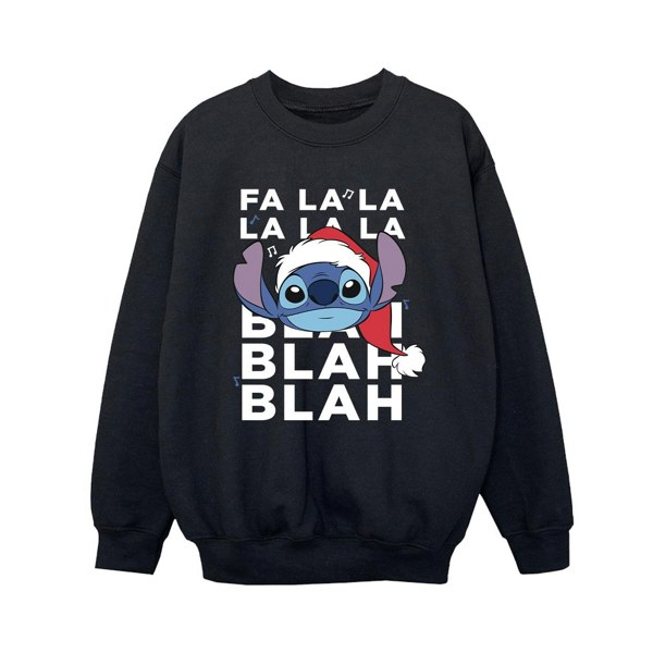 Disney Boys Lilo And Stitch Christmas Blah Blah Blah Sweatshirt - Black