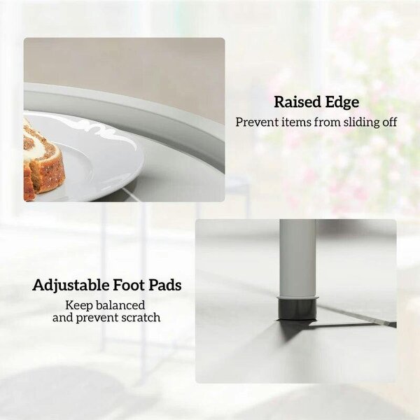 Steel Removable Tray Top Garden Table - White