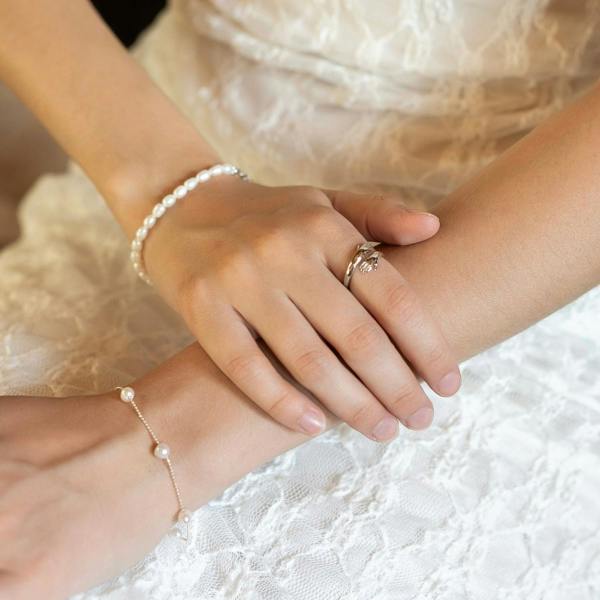 Spero London Satellite Natural Baroque Pearl Sterling Silver Bracelet
