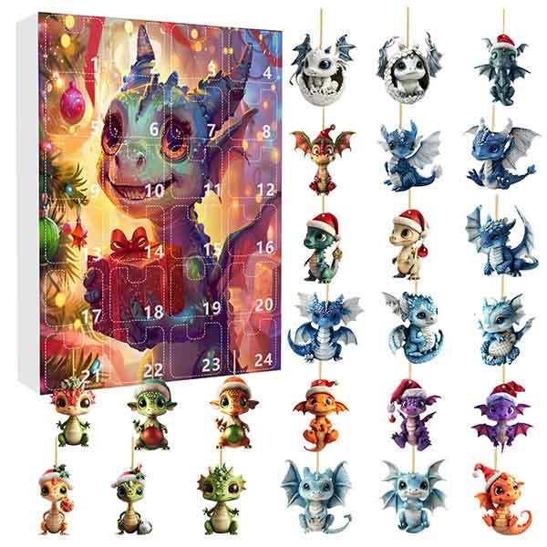 Leaper Christmas Calendar Blind Box Acrylic Cartoon Dragon Ornament
