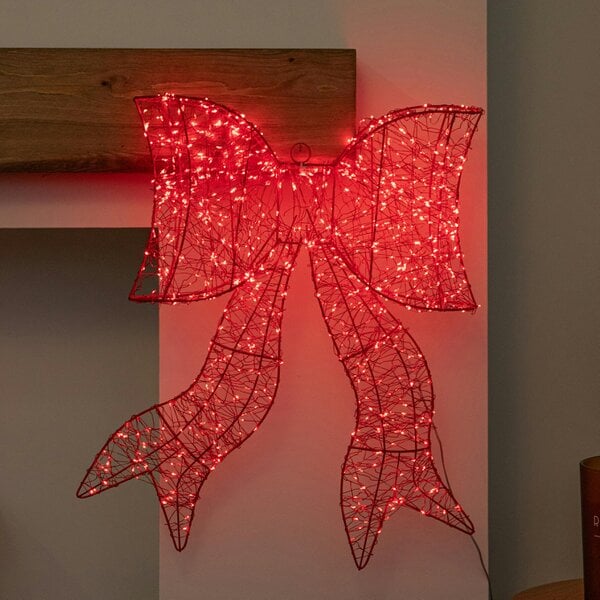 Samuel Alexander 58cm Light up Red Galaxy Christmas Bow with 960 Red LEDs