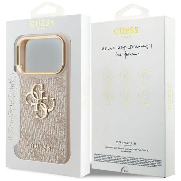 Guess Big 4G Classic Logo Case for iPhone 17 Pro 6.3" Rose Gold - GUHCP17L4GMGCPI