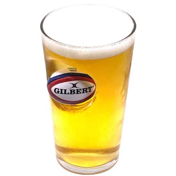 Abode Home & Gifts Personalised Rugby Ball Beer Glass