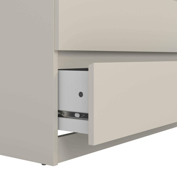 Wyld Haus Budapest Cream and Natural Oak Effect Wood Chest 5 Drawers