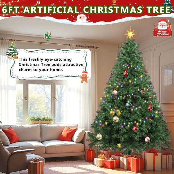 Leaper 6ft Artificial Christmas Tree for Home Decoration