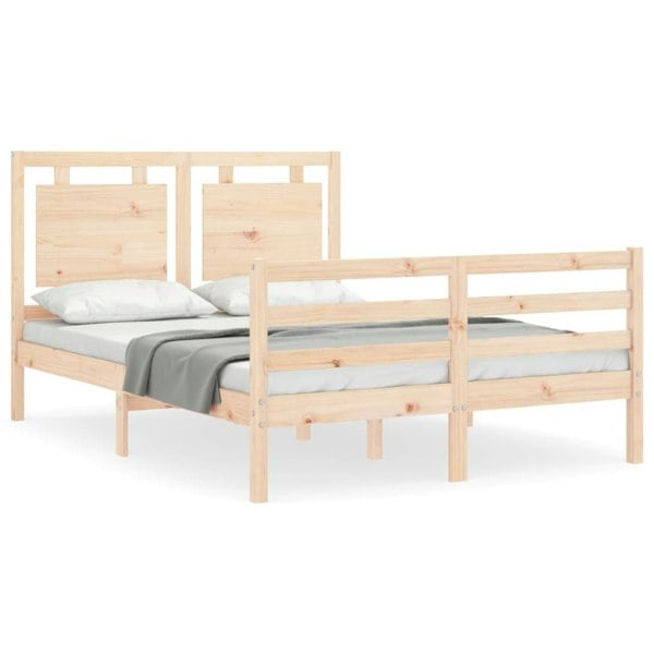 Berkfield Bed Frame with Headboard 140x200 cm Solid Wood