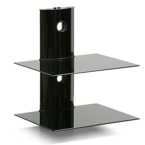 WALPLUS Alek Modern 2-Tier Floating Wall Shelf for Media Accessories, Black perfect for organized storage and display