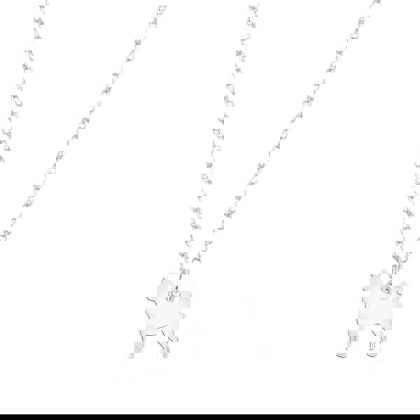 Akita Inu Silhouette Silver Necklace - Personalised - MYLEE London