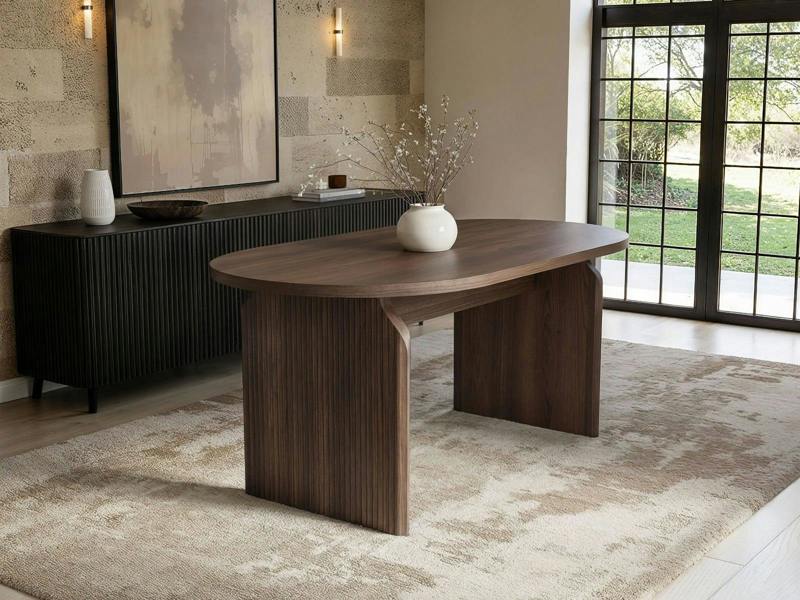 Varm Ribbed Dining Table Walnut
