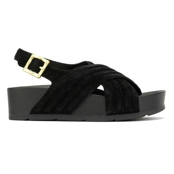 Desert Fleur Sparks Suede Women's Black Sandals
