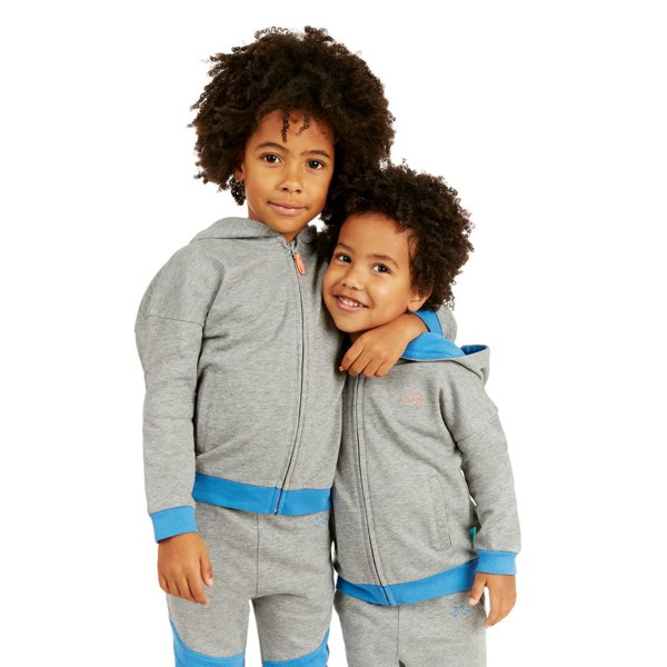 Luca and Rosa Grey & Blue Boys Zip Up Hoodie