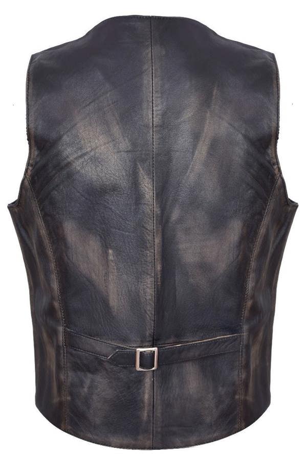 Infinity Leather Mens Leather Waistcoat Formal Traditional Gilet Vest