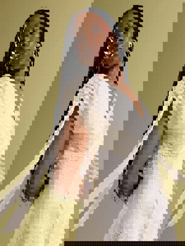 GWD Petula Embroidered White Midi Dress