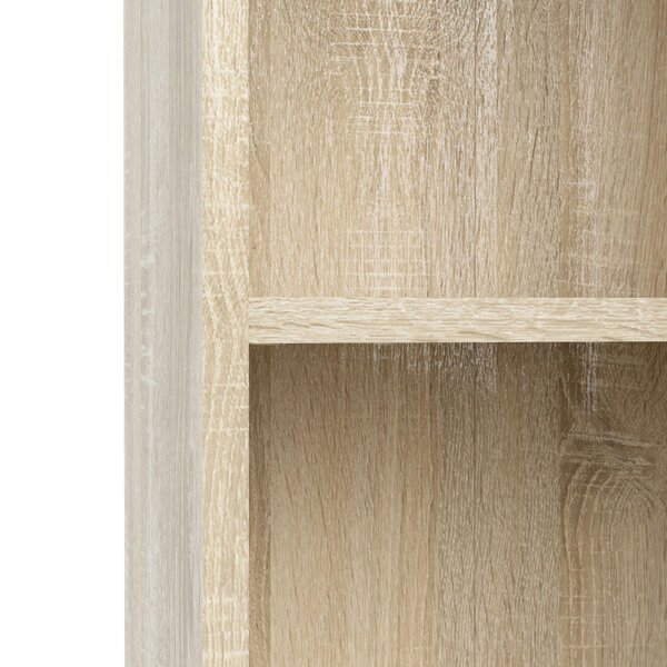 Wyld Haus Amberfern Natural Oak Wood Low Wide Bookcase 2 Shelves