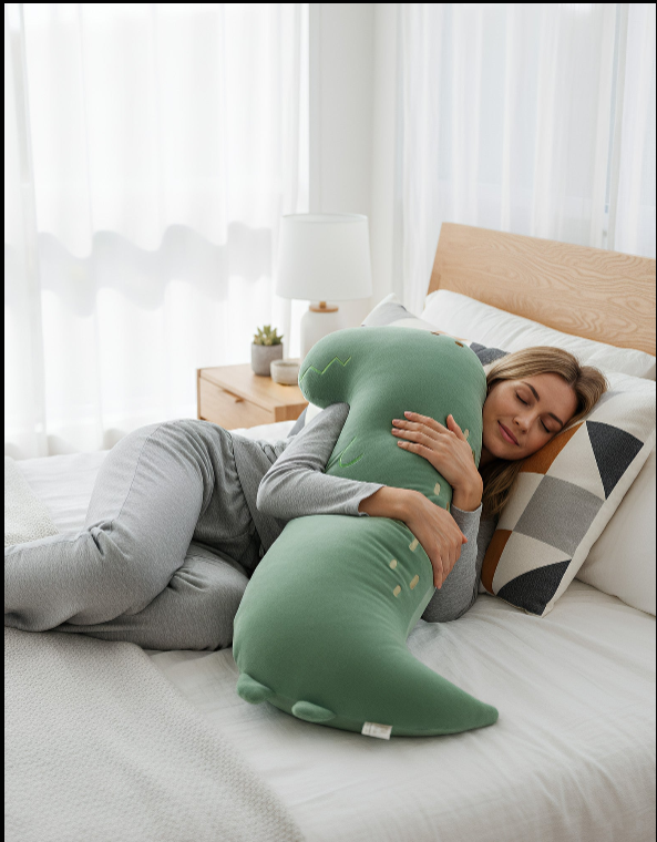 Anypillow Green Dinosaur Throw Long Body Pillow Plush 80cm