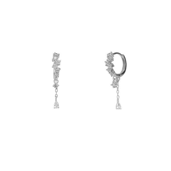 Spero London Dripping Sterling Silver Huggie Drop Earring