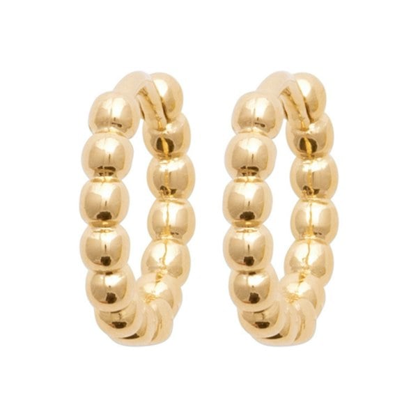 18ct Gold Plated Beaded Huggies