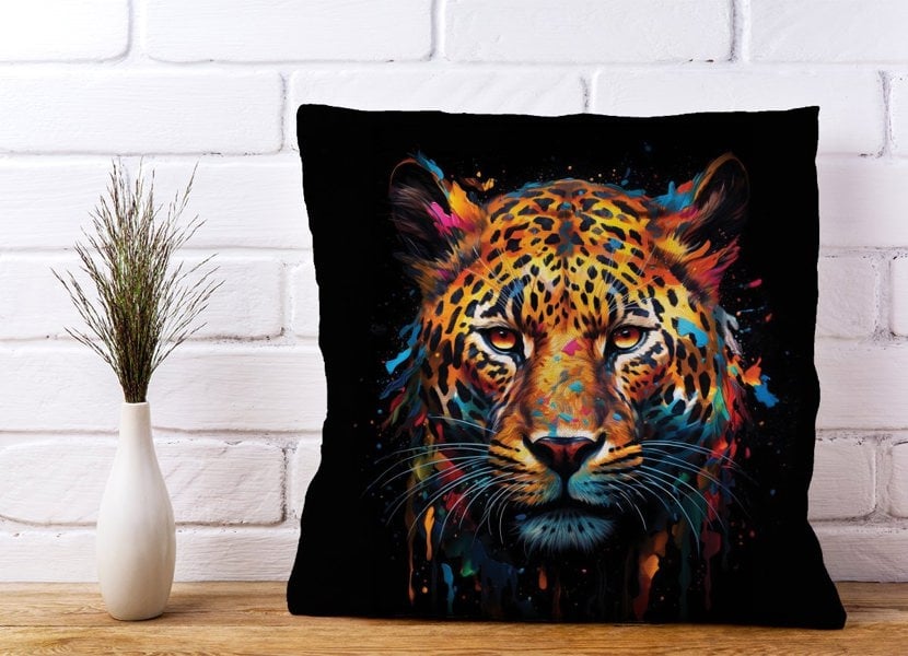 Warren Reed Splashart Leopard Face Cushions