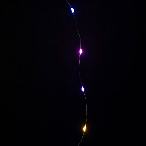 Samuel Alexander 50 LED 2.5m Premier MicroBrights Indoor Outdoor Christmas Multi Function Battery Operated Lights with Timer on Pin Wire in Rainbow