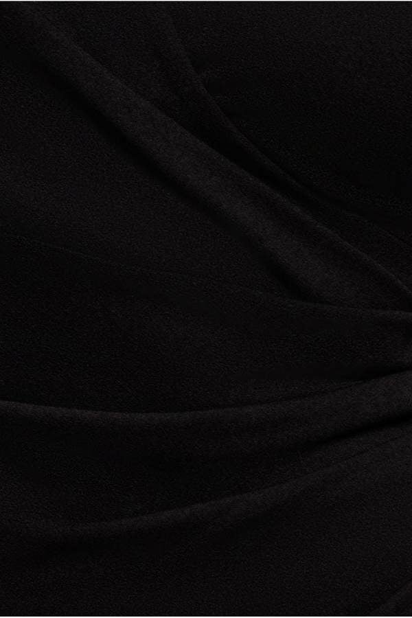 Scuba & Lace Wrap Maxi Dress - Black DR4366