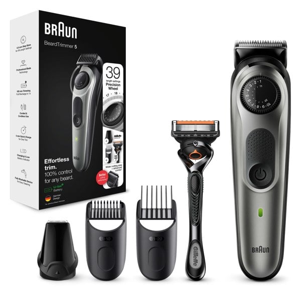 Braun Beard Trimmer 5 BT5260, Beard Trimmer For Men, Hair Clipper, For Face, Hair