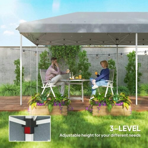 Bobobiy 3 x 6m Pop Up Gazebo, Outdoor Canopy Shelter, Marquee Party Wedding Tent with 6 Mesh Walls and Carry Bag, Grey