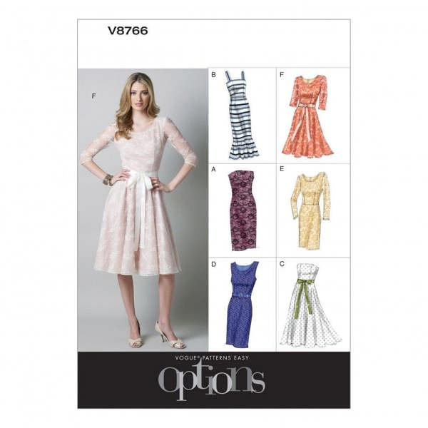 Vogue Sewing Pattern 8766, Dresses for Women, 6-8-10-12 - Easy