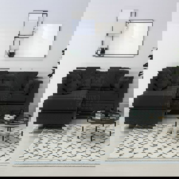 Furnishings For Less Victoria Modern Plush Velvet 4 Seater Corner Sofa