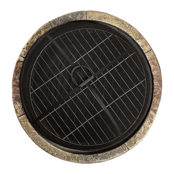 Centurion Supports Fireology SAMUI Beige Majestic Garden and Patio Round Multi-function Heater, Fire Pit, Brazier and Barbecue