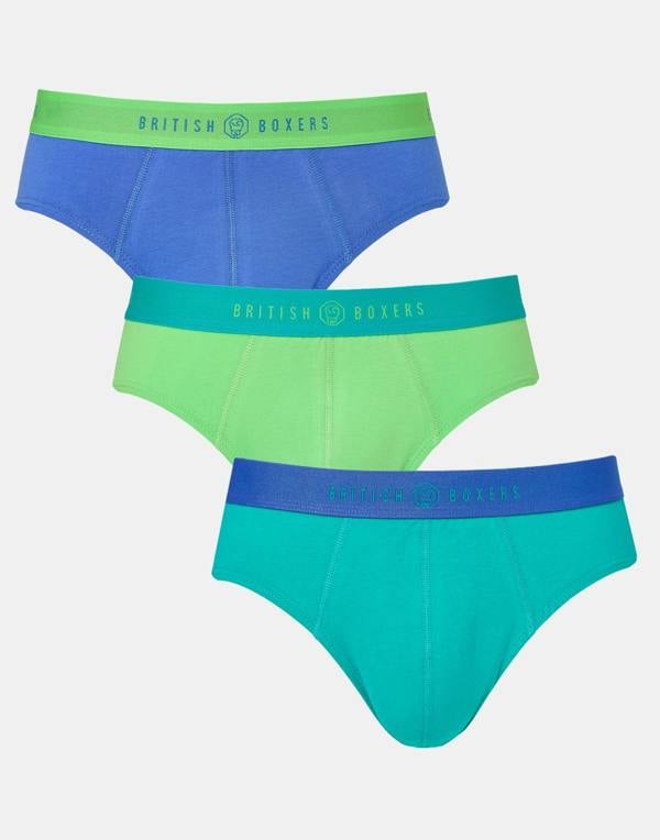British Boxers Three-pack Men's Cotton Briefs – Fresh Citrus
