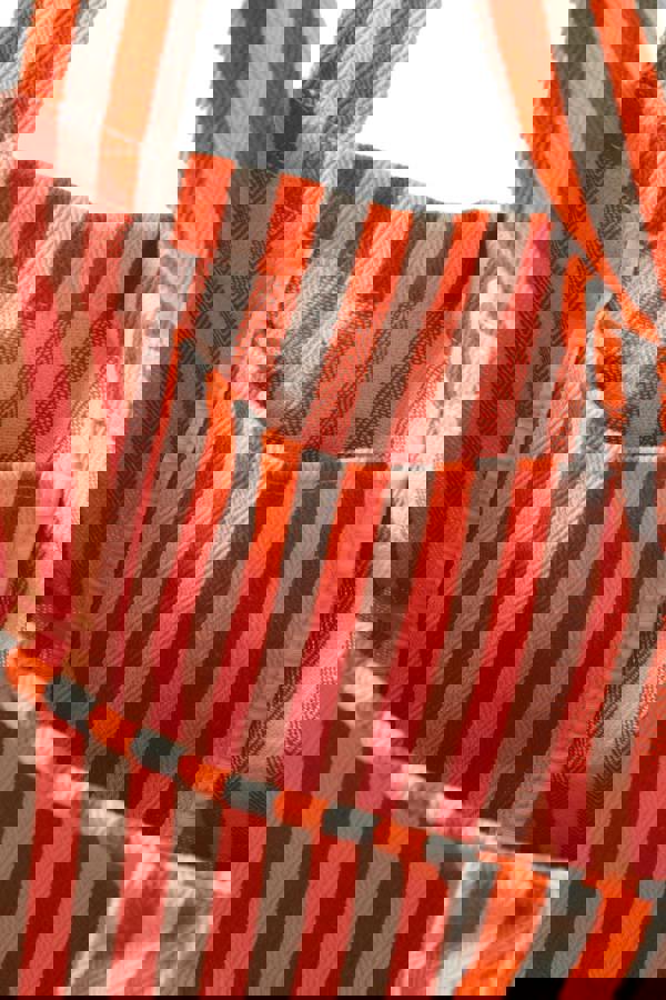 Striped Canvas Beach Bag