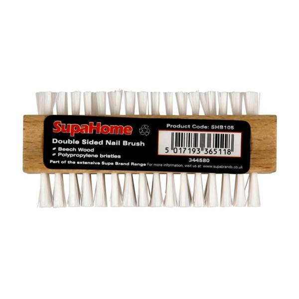 SupaHome Double-Sided Nail Brush - Brown/White - 