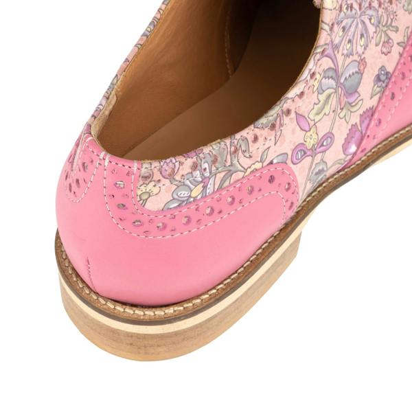 Embassy London Vivienne - Pink Paisley - Women's oxford lace-up shoe with brogue details